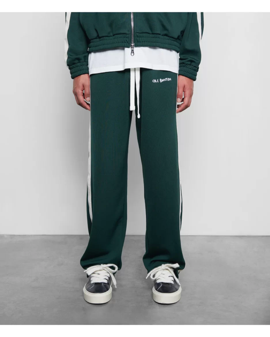 Cole Buxton Hand Embroidery Track Pants Forest Green