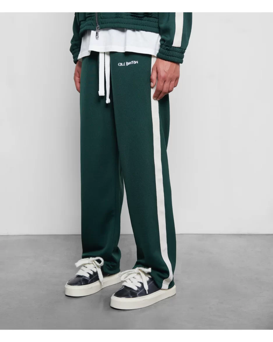 Cole Buxton Hand Embroidery Track Pants Forest Green