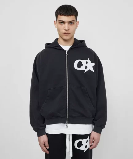 CB STAR ZIPPED Black HOODIE