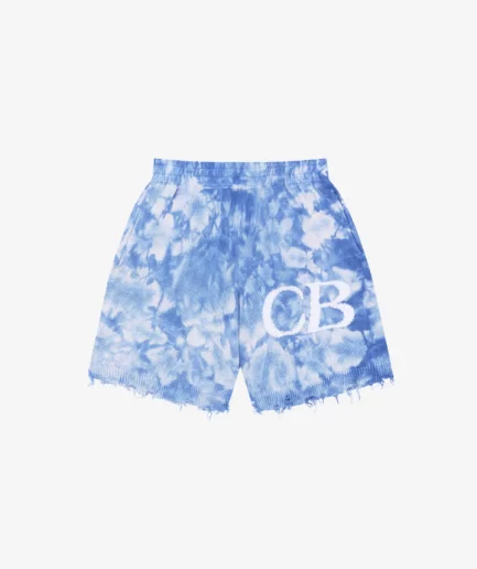 COLE BUXTON DISTRESSED COTTON KNIT SHORTS