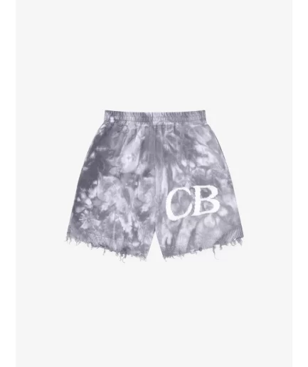 COLE BUXTON DISTRESSED COTTON KNIT SHORTS