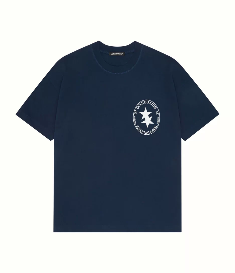 Cole Buxton Cb International Crest Navy Blue T-Shirt