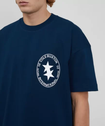 Cole Buxton Cb International Crest Navy Blue T-Shirt