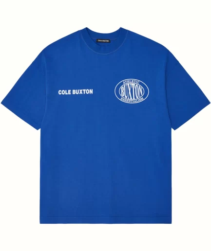 Cole Buxton Double Logo Sports Blue T-Shirt