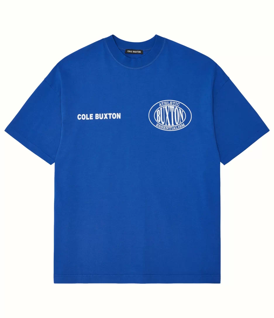 Cole Buxton Double Logo Sports Blue T-Shirt