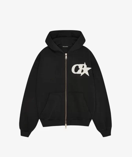 CB STAR ZIPPED Black HOODIE