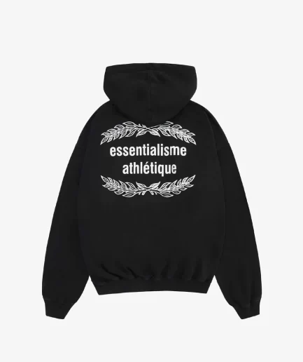 ESSENTIALISME ATHLÉTIQUE BLACK HOODIE